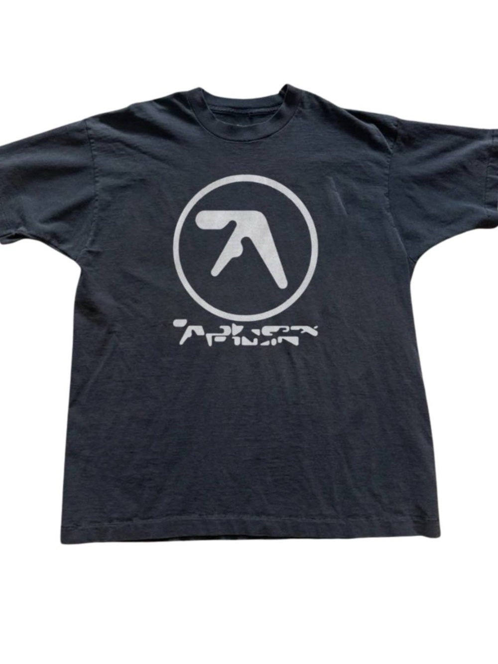Black T-Shirt with White Circular Logo